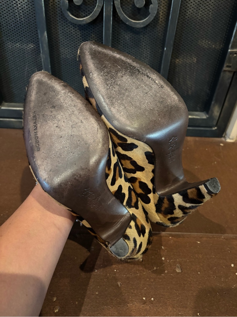 BCBGMAXAZRIA Leopard Print High Heels - Picture 5 of 6